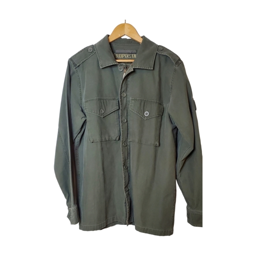 Aeropostale Miltary Army Jacket in Army Green Size Medium 100% Cotton